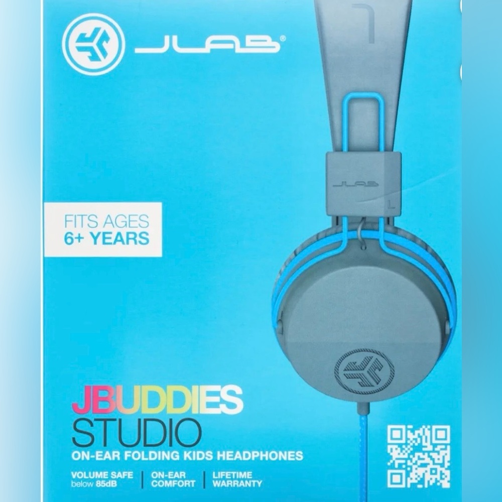 JLab JBuddies Studio Kids Over-Ear Headphones - Blue/Gray